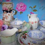An eclectic mix of vintage crockery